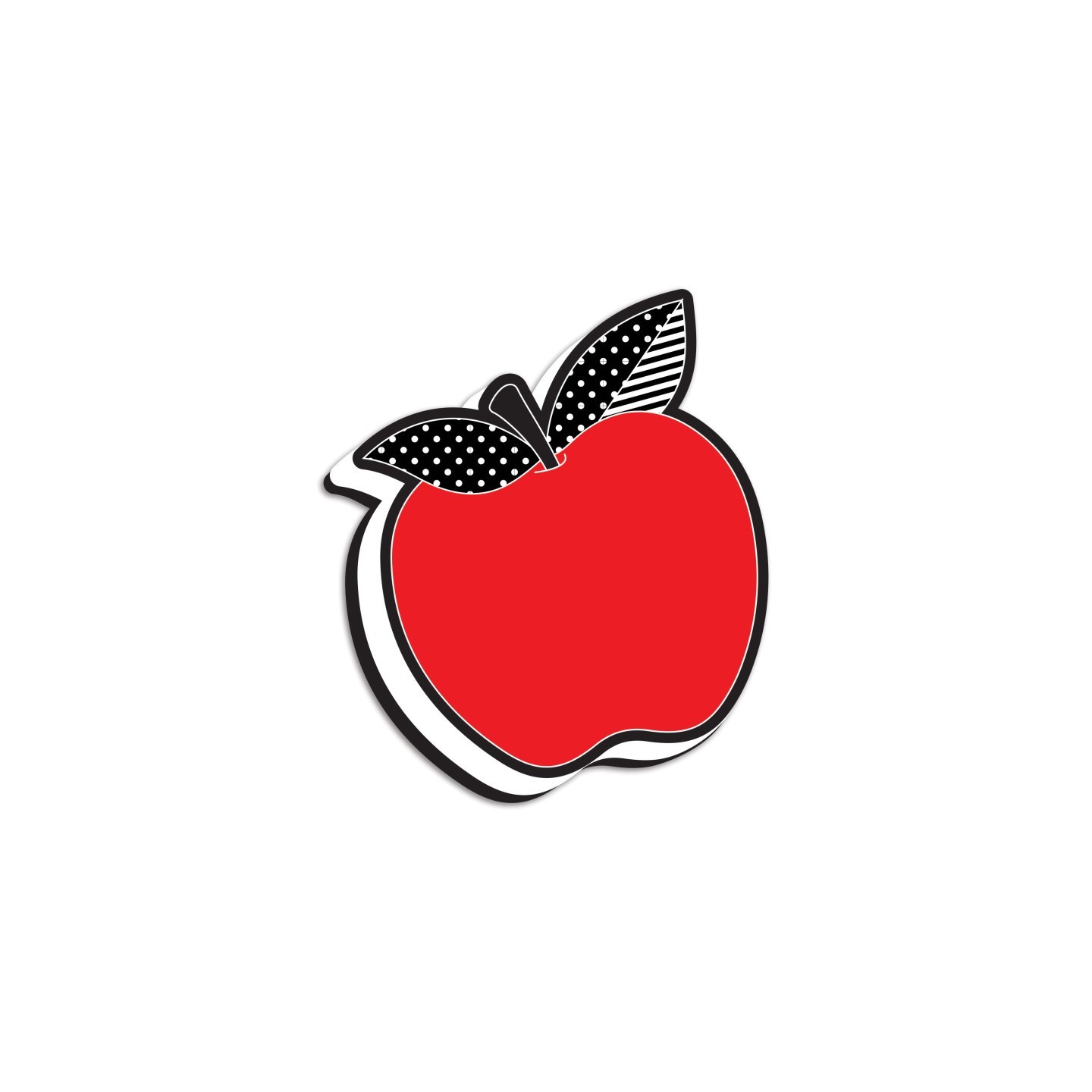 Ashley Productions® Magnetic Whiteboard Eraser, Red Apple with Black and White Leaves