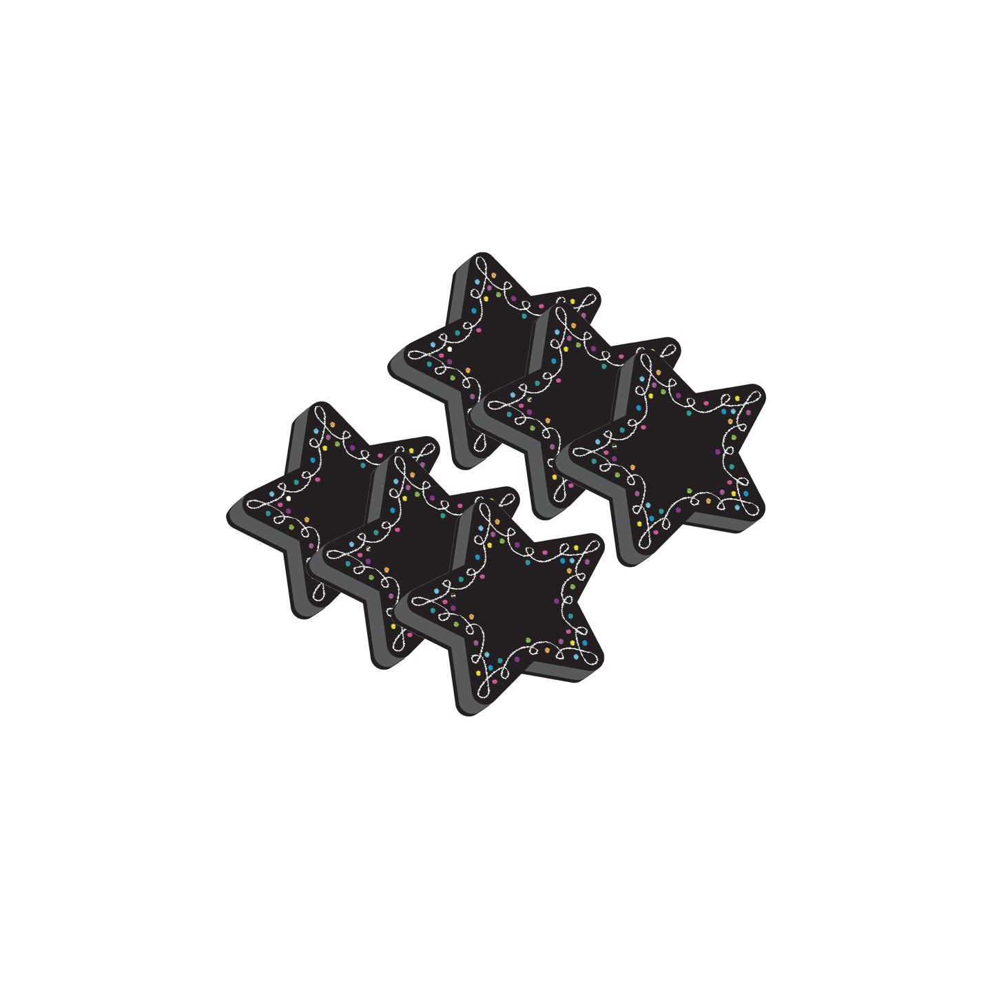 Ashley Productions® Magnetic Whiteboard Erasers, Star Chalk, Pack of 6