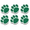 Ashley Productions® Magnetic Whiteboard Eraser, Green Paw, Pack of 6