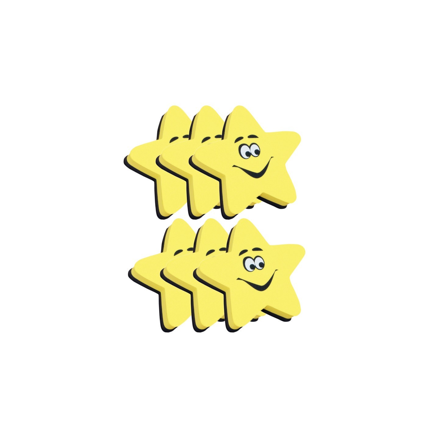 Ashley Productions® Magnetic Whiteboard Eraser, Star, Pack of 6