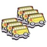 Ashley Productions® Magnetic Whiteboard Eraser, School Bus, Pack of 6
