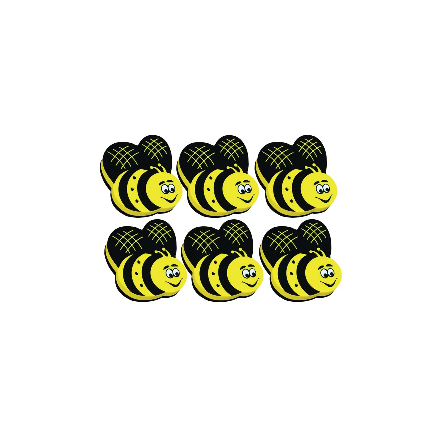 Ashley Productions® Magnetic Whiteboard Eraser, Bee, Pack of 6