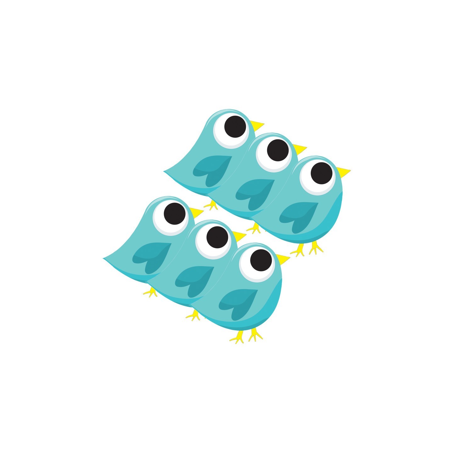 Ashley Productions® Magnetic Whiteboard Eraser, Blue Tweet, Pack of 6