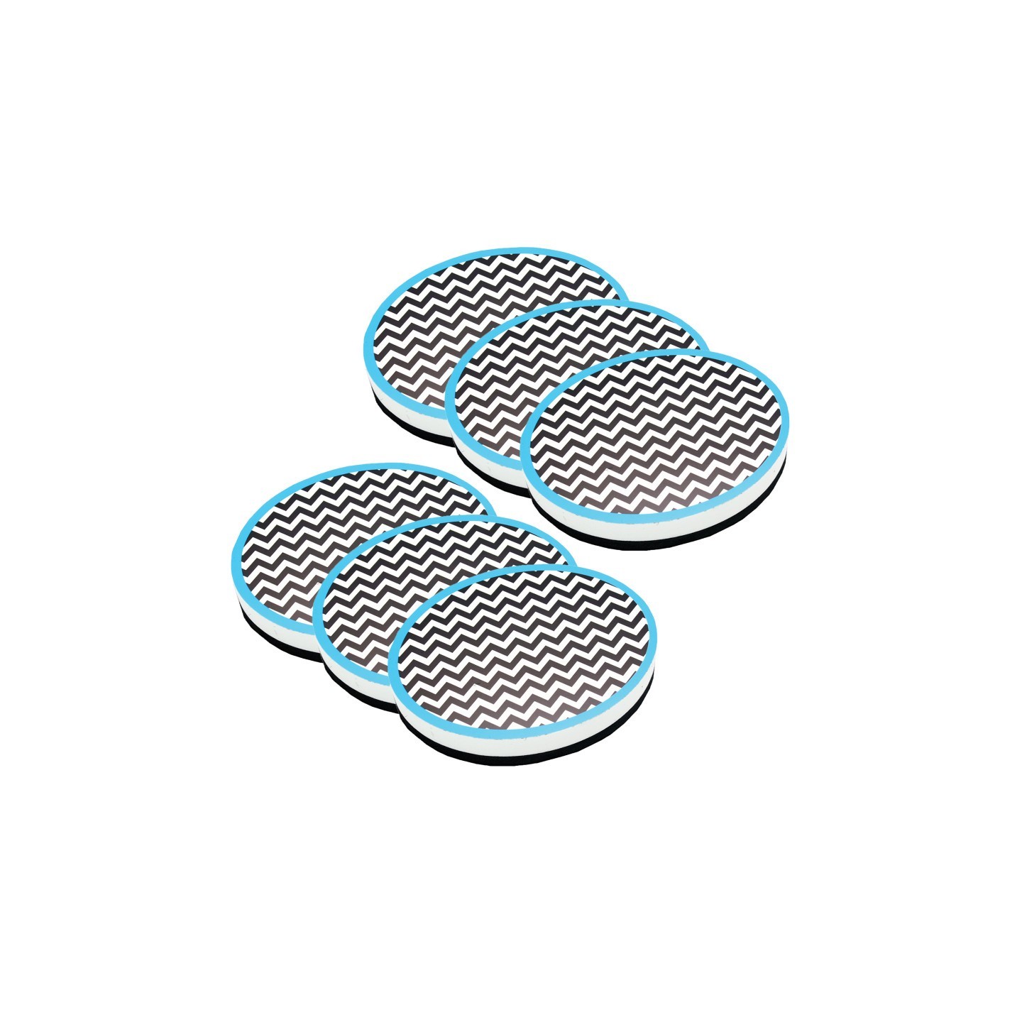 Ashley Productions® Magnetic Whiteboard Eraser, Chevron, Pack of 6