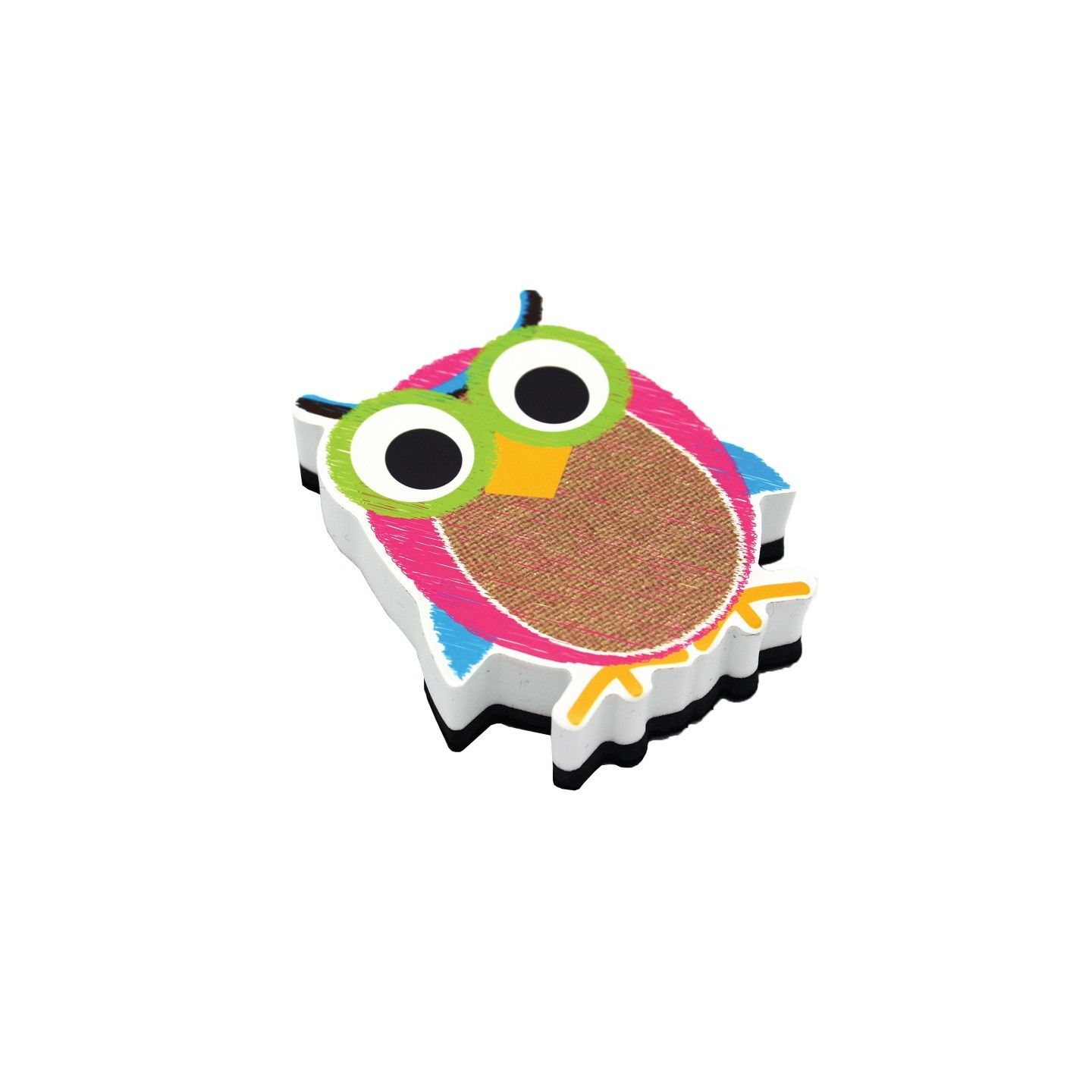 Ashley Productions® Magnetic Whiteboard Eraser, Burlap Scribble Owl