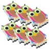 Ashley Productions® Magnetic Whiteboard Eraser, Burlap Scribble Owl, Pack of 6