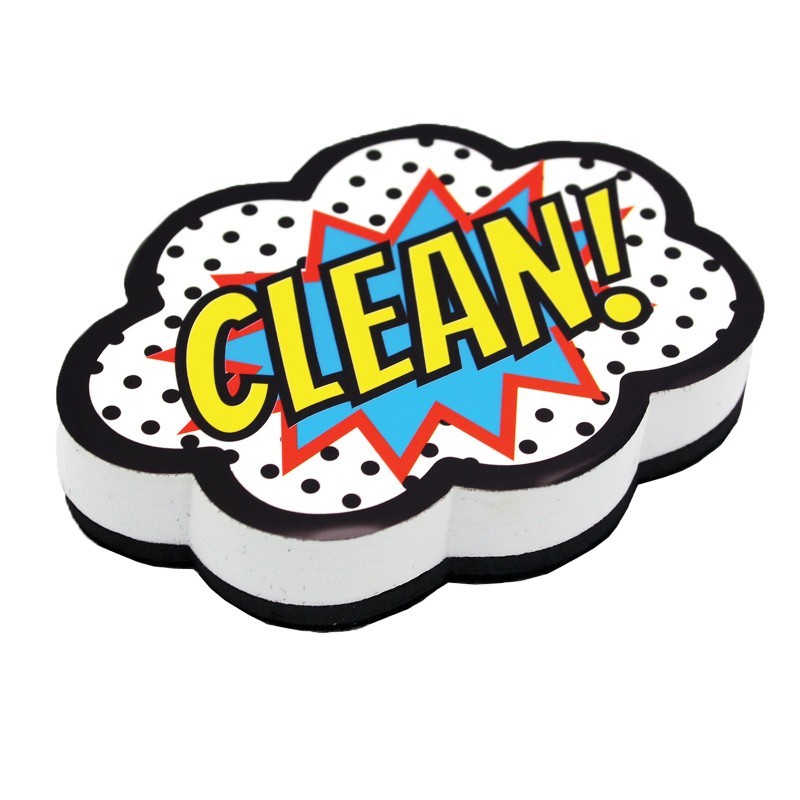 Ashley Productions® Magnetic Whiteboard Eraser, Superhero Clean!