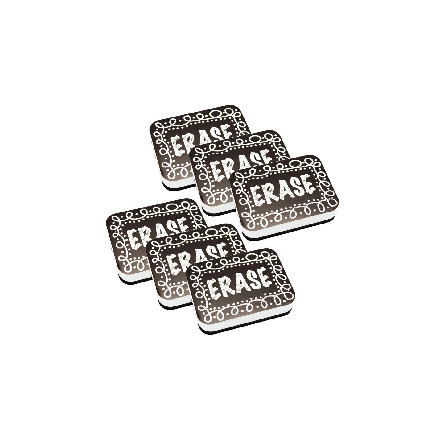 Ashley Productions® Magnetic Whiteboard Eraser, Chalk Loop, Pack of 6