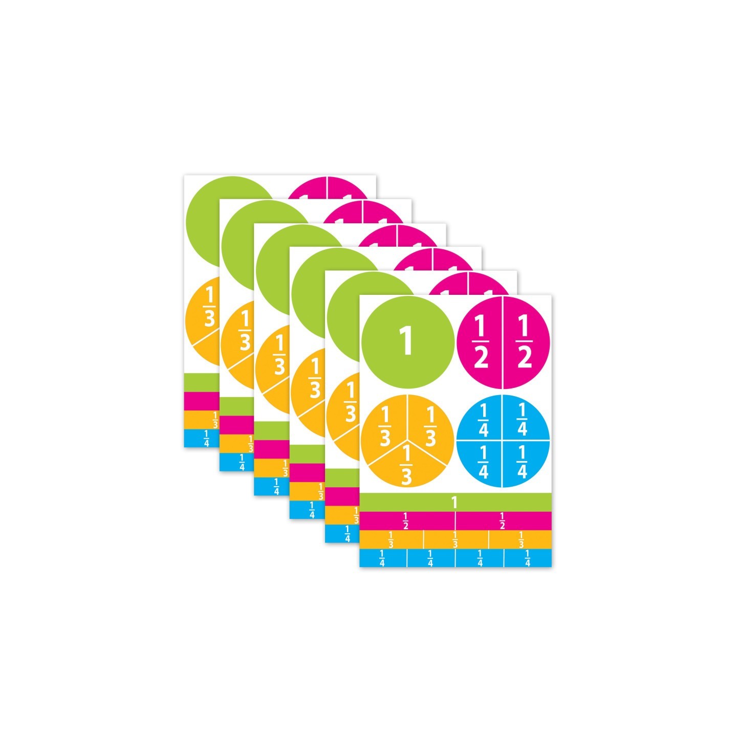 Ashley Productions® Math Die-Cut Magnets, Beginning Fractions, 20 Per Pack, 6 Packs