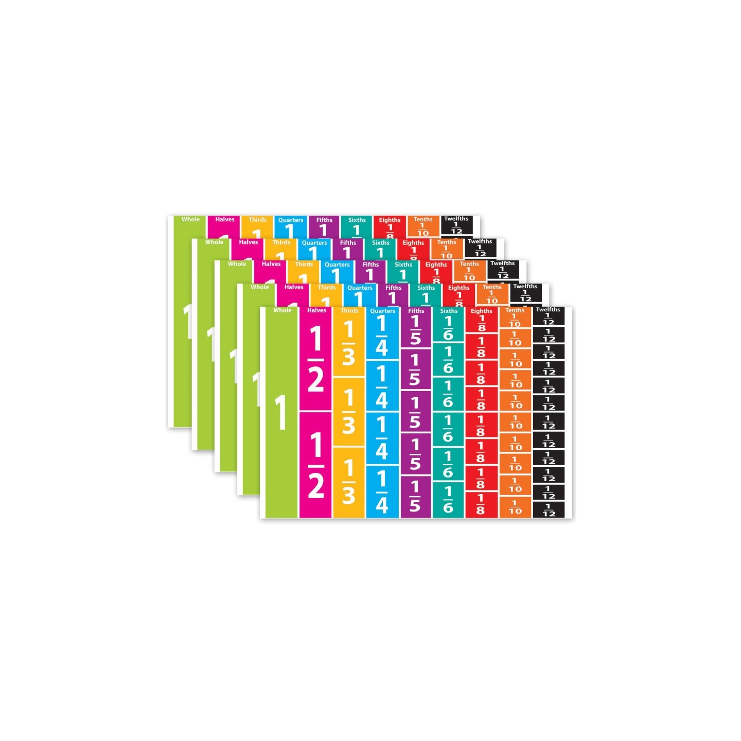 Ashley Productions® Math Die-Cut Magnets, Comparative Fractions, 51 Pieces Per Pack, 5 Packs