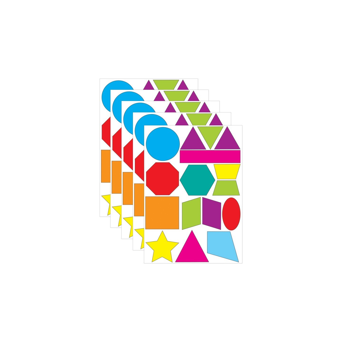 Ashley Productions® Math Die-Cut Magnets, Shapes, 16 Per Pack, 5 Packs