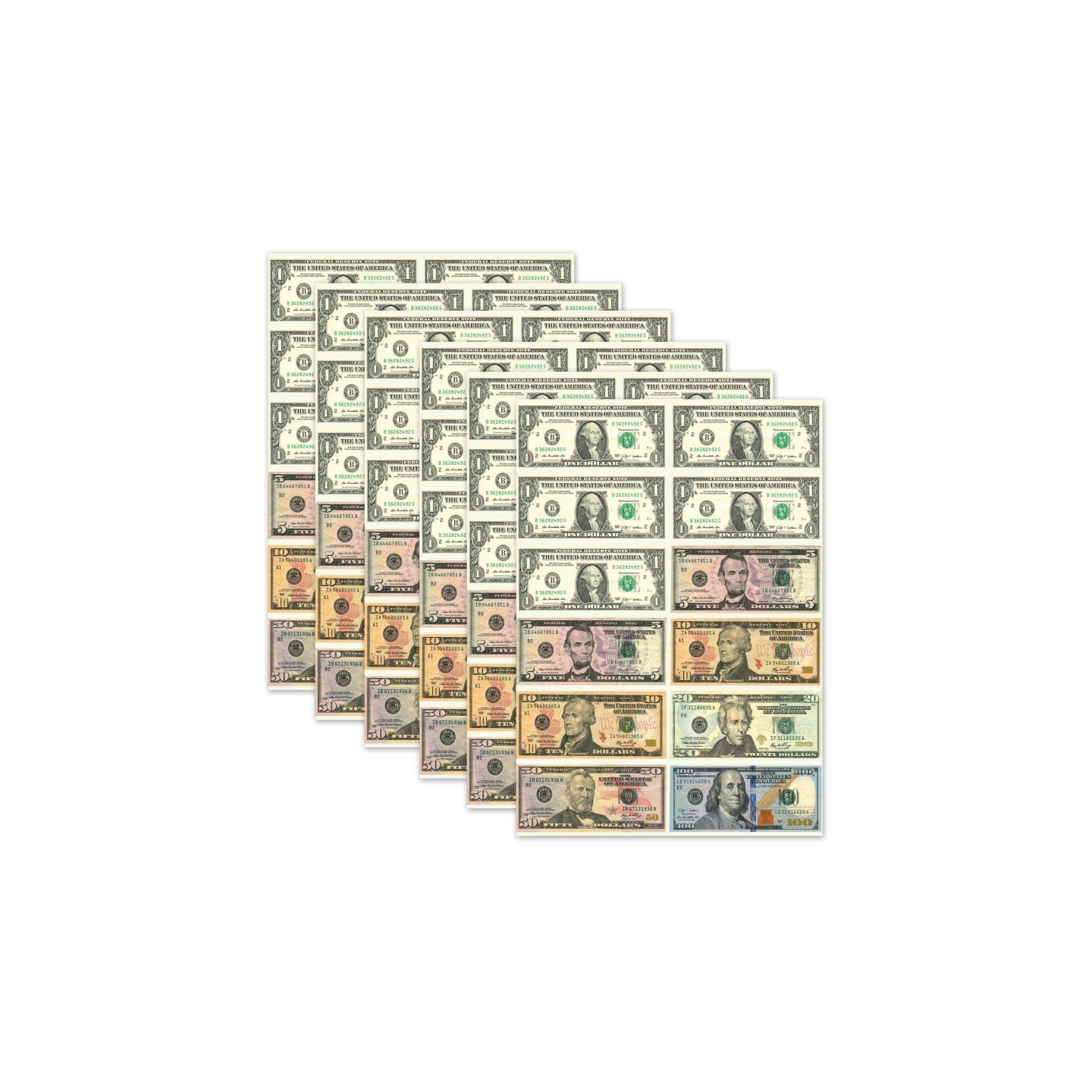 Ashley Productions® Math Die-Cut Magnets, U.S. Dollars, 12 Per Pack, 6 Packs