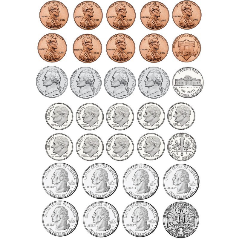 Ashley Productions® Math Die-Cut Magnets, U.S. Coins