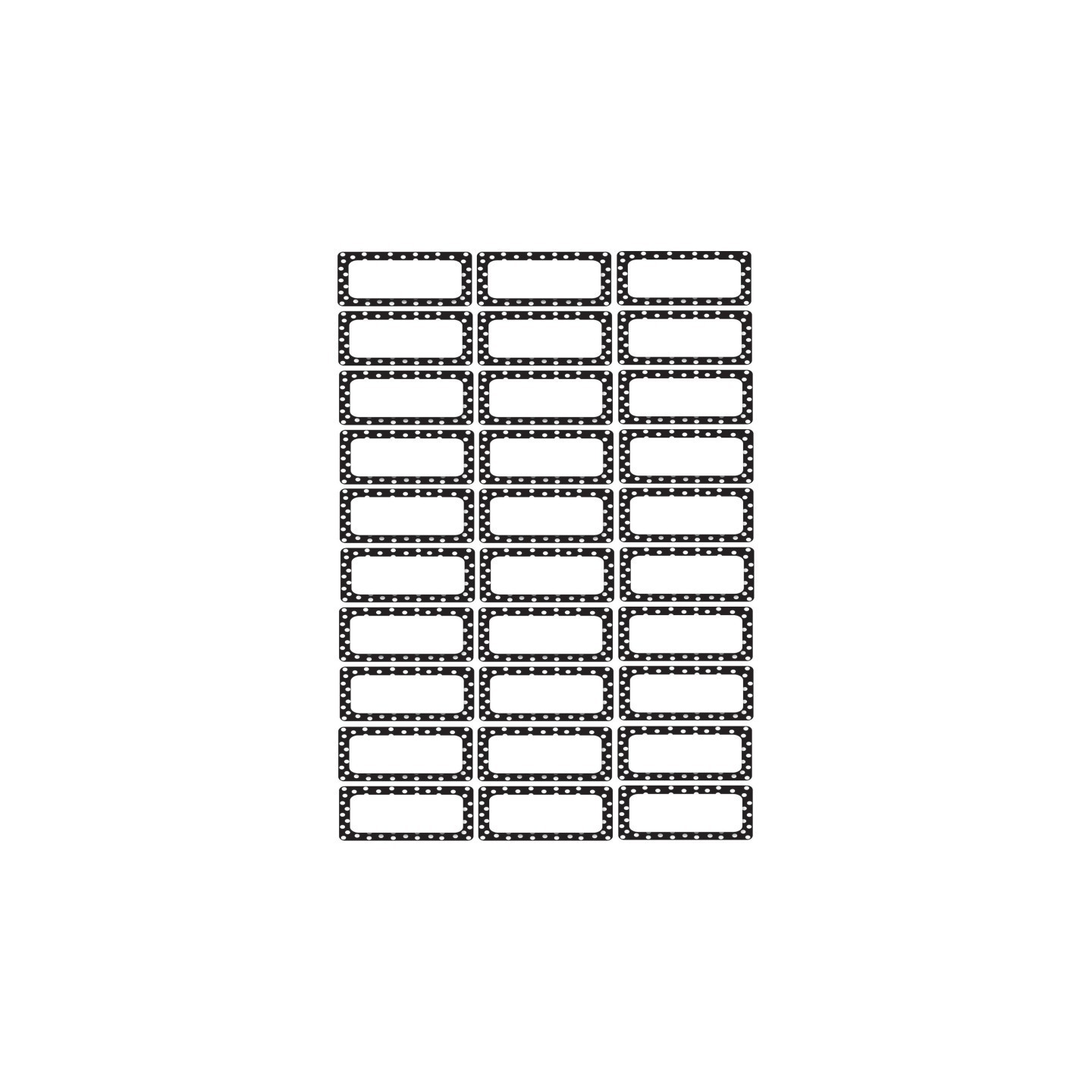 Ashley Productions® Die-Cut Magnetic Foam Black & White Dots Labels/Nameplates, Pack of 30