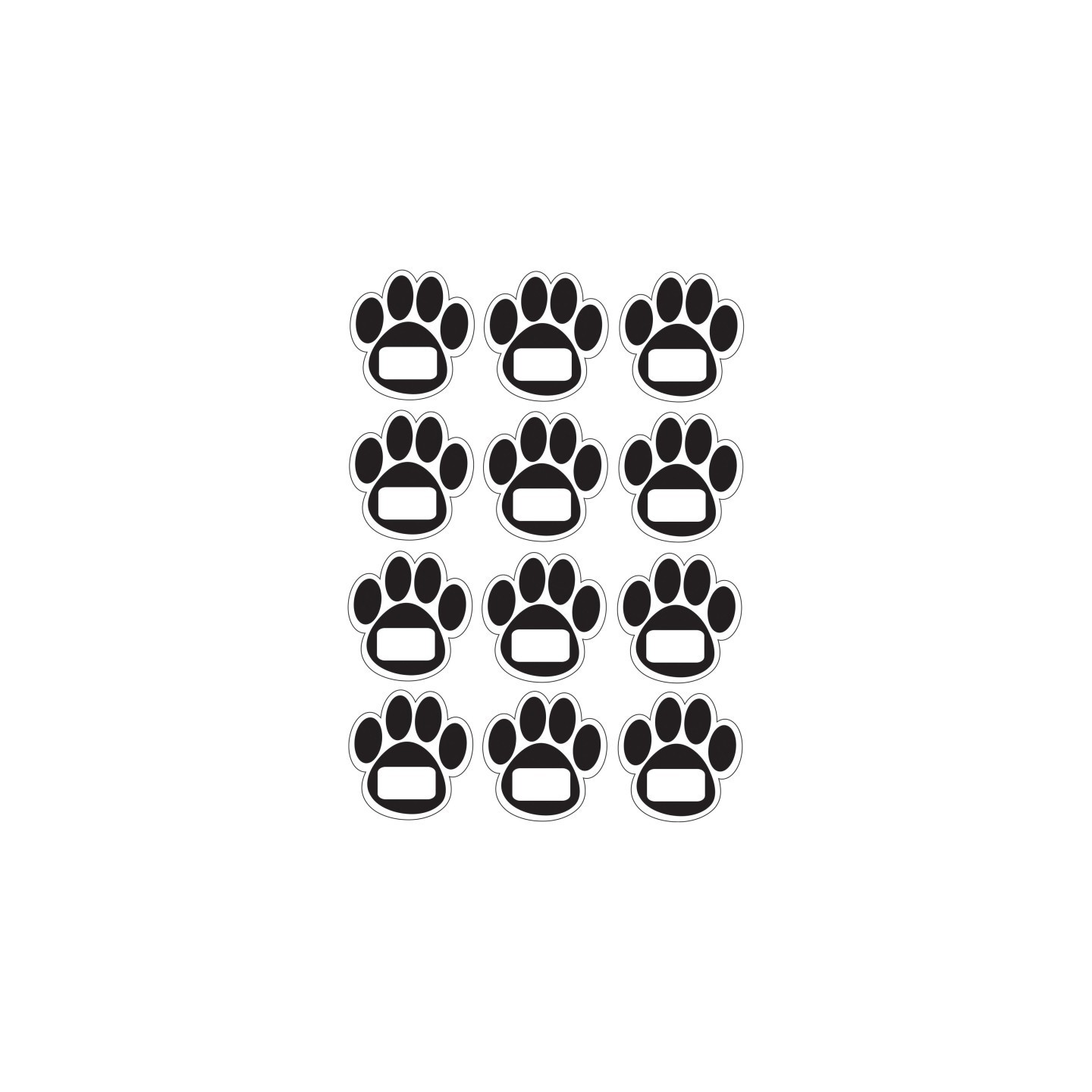 Ashley Productions® Die-Cut Magnetic Black Paw Prints, 12 Pieces