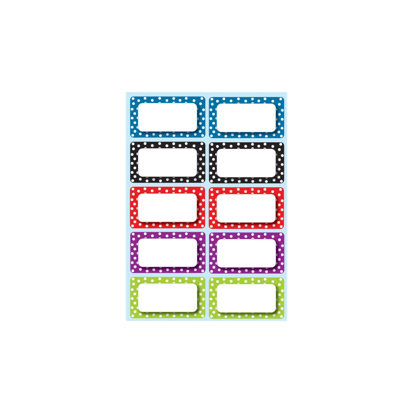 Ashley Productions® Die-Cut Magnetic Colorful Dots Labels/Nameplates, 10 Pieces