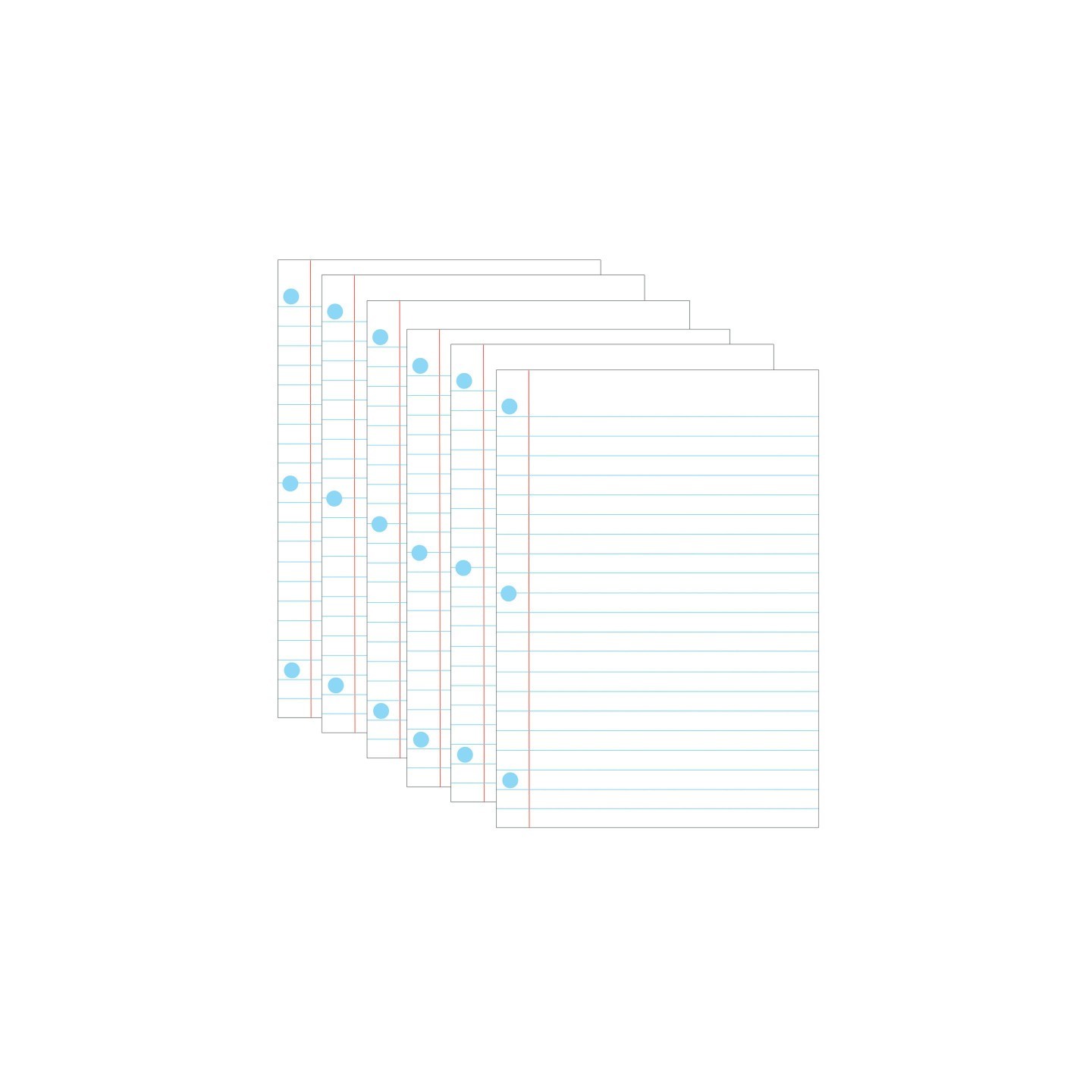 Ashley Productions® Magnetic Notebook Page, 8-1/2" x 11", Pack of 6