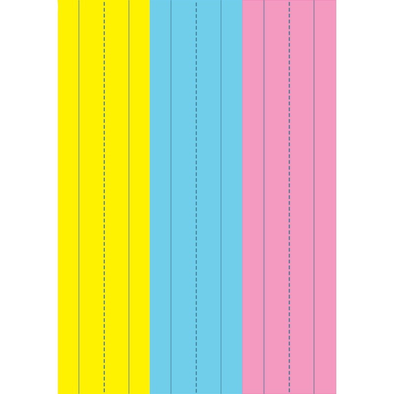 Ashley Productions® Die-Cut Magnetic Pink/Blue/Yellow Sentence Strips, 2.75" x 11", Pack of 3