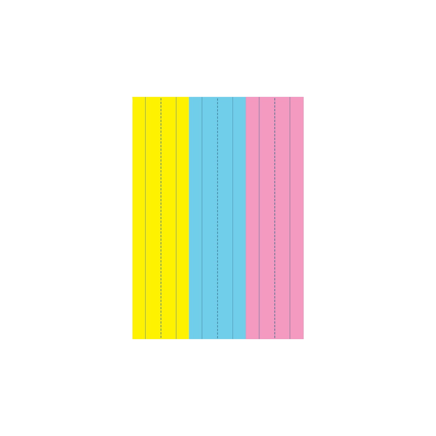 Ashley Productions® Die-Cut Magnetic Pink/Blue/Yellow Sentence Strips, 2.75" x 11", Pack of 3