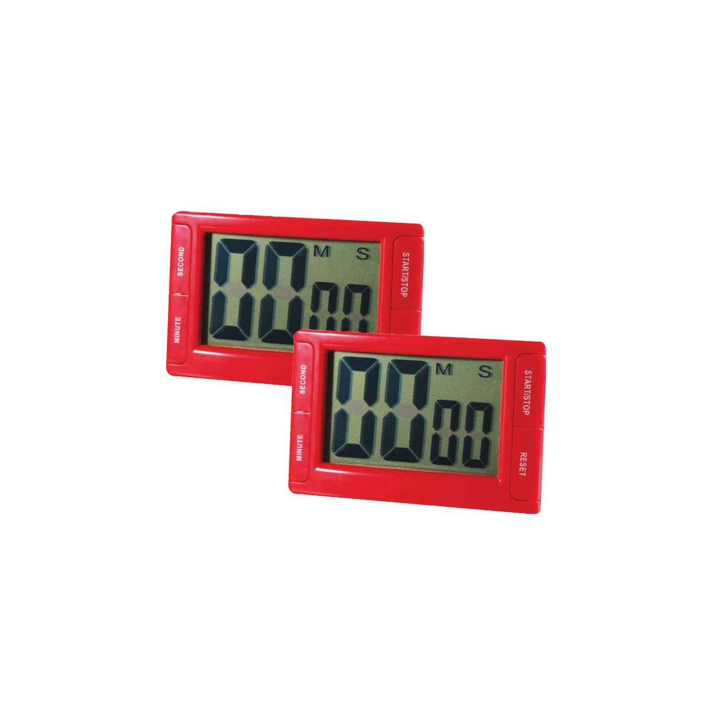 Ashley Productions® Big Red Digital Timer 3.75" x 2.5" with Magnetic Backing and Stand, Pack of 2