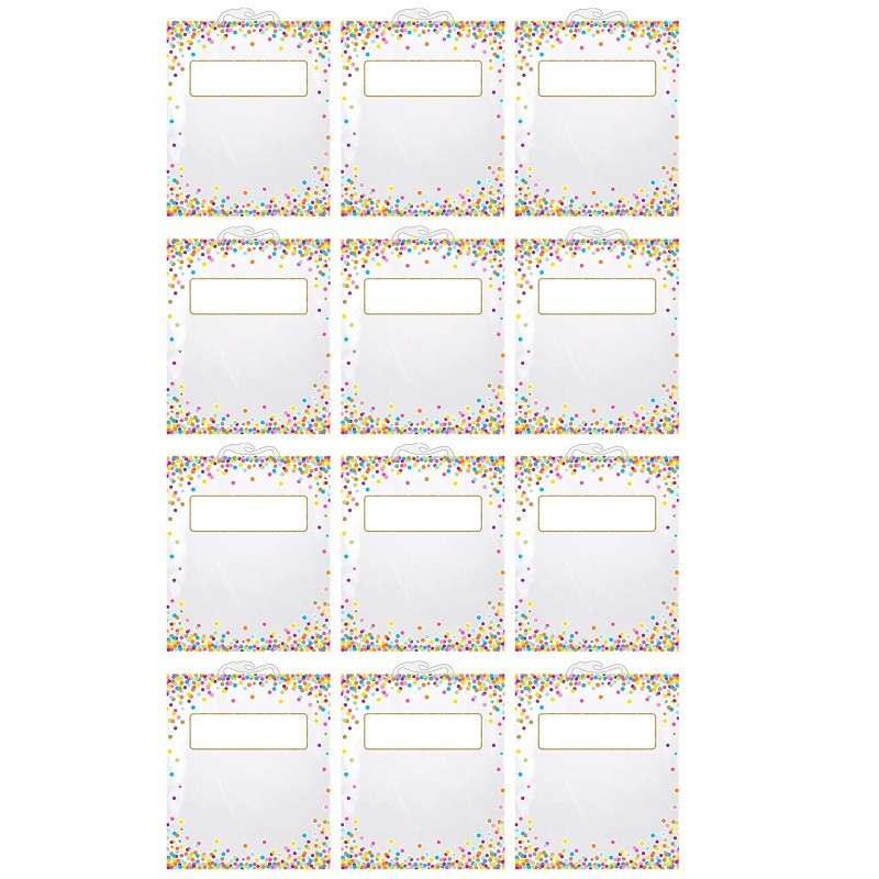 Ashley Productions® Hanging Confetti Pattern Storage/Book Bag, 10.5" x 12.5", Pack of 12