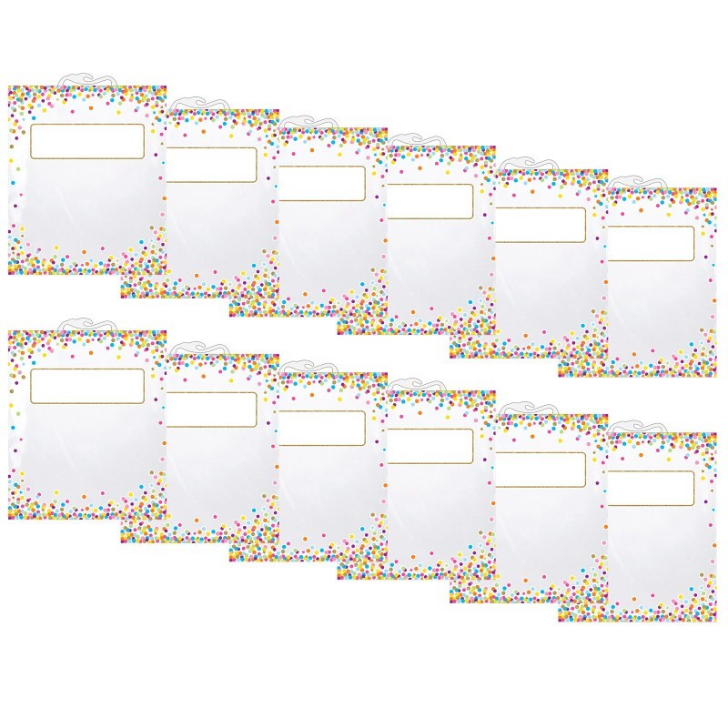 Ashley Productions® Hanging Confetti Pattern Storage/Book Bag, 10.5" x 12.5", 6 Per Pack, 2 Packs