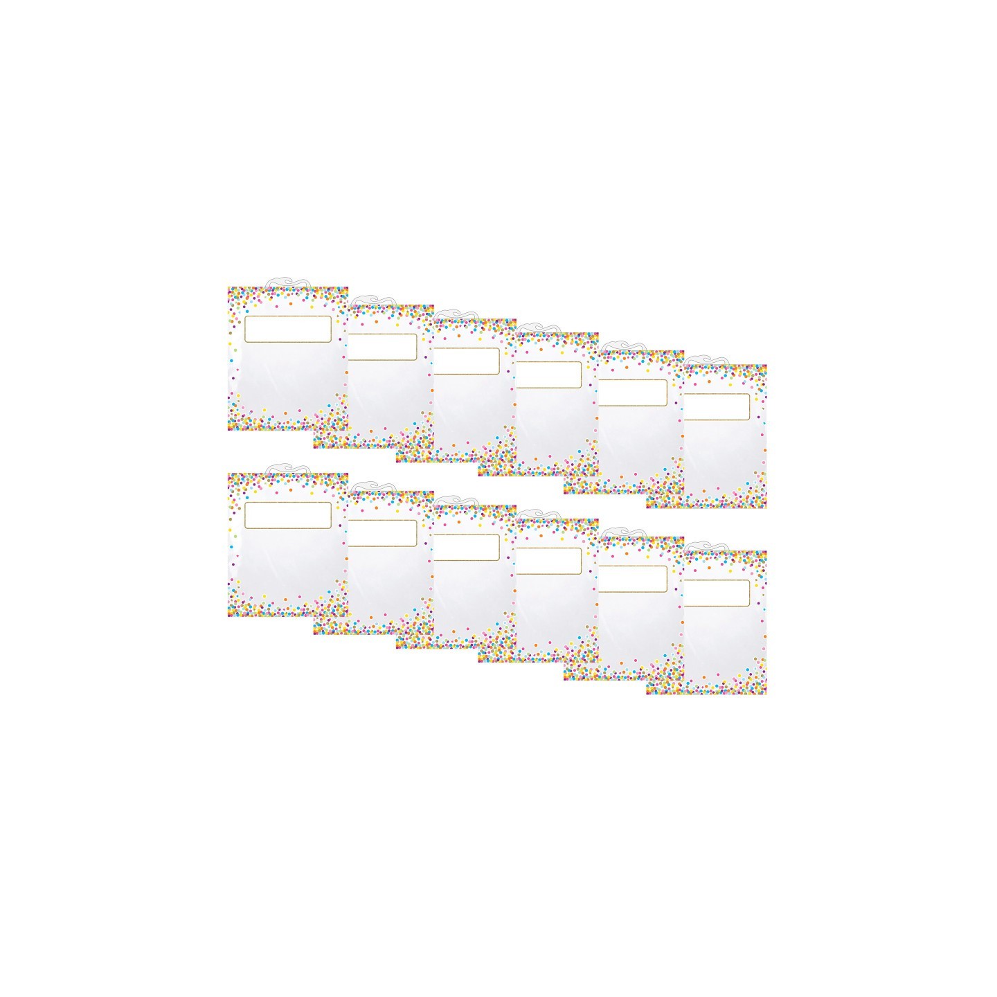 Ashley Productions® Hanging Confetti Pattern Storage/Book Bag, 10.5" x 12.5", 6 Per Pack, 2 Packs