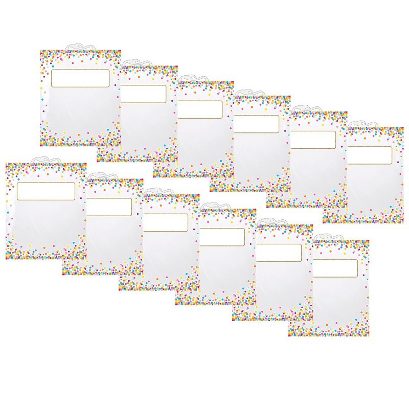Ashley Productions® Hanging Confetti Pattern Storage/Book Bag, 11" x 16", Pack of 12
