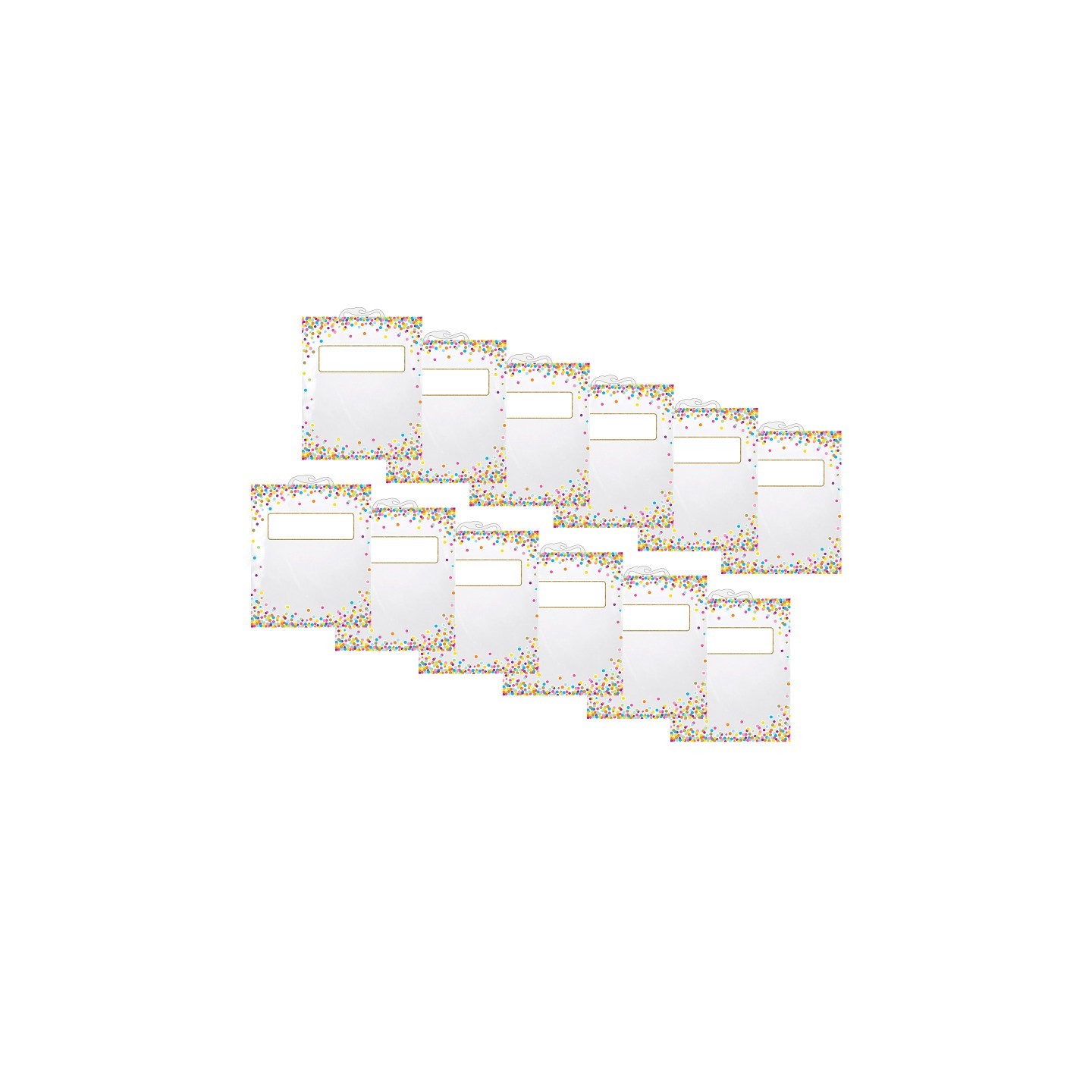 Ashley Productions® Hanging Confetti Pattern Storage/Book Bag, 11" x 16", Pack of 12