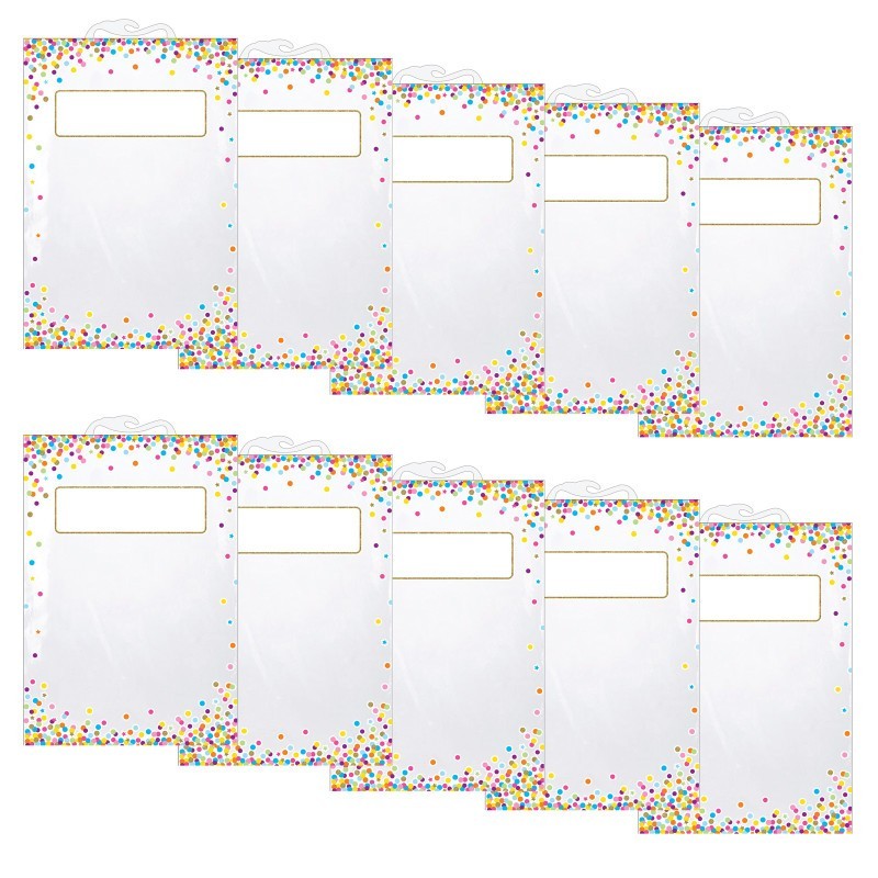 Ashley Productions® Hanging Confetti Pattern Storage/Book Bag, 11" x 16", 5 Per Pack, 2 Packs