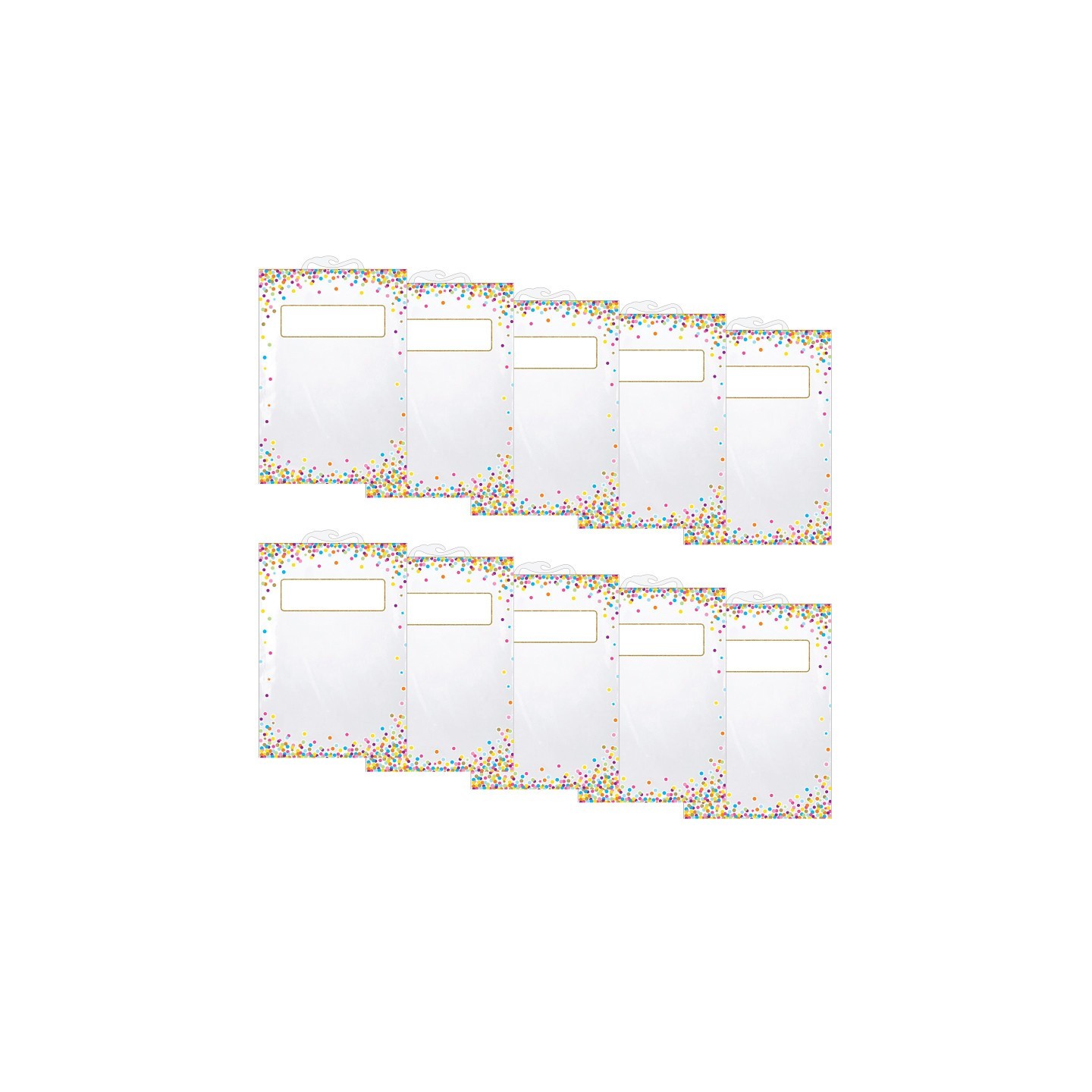 Ashley Productions® Hanging Confetti Pattern Storage/Book Bag, 11" x 16", 5 Per Pack, 2 Packs