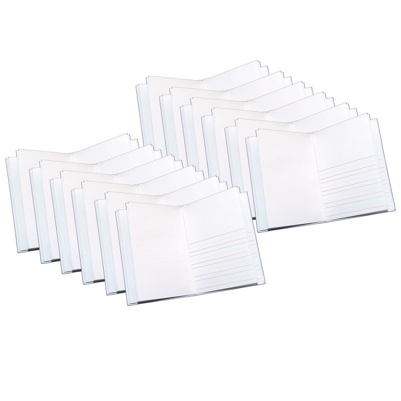 Ashley Productions® Hardcover Blank Book Primary Lined, 6" x 8" Portrait, White, Pack of 12