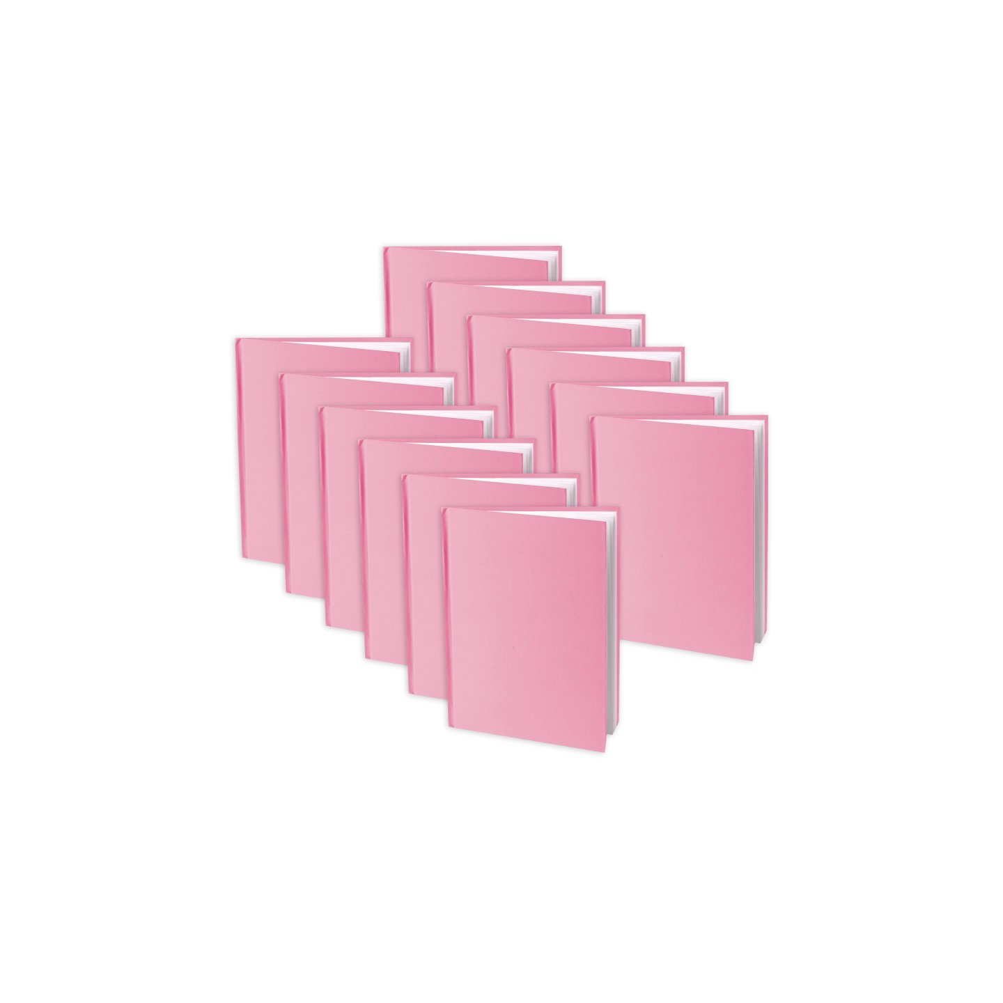 Young Authors Pink Hardcover Blank Book, White Pages, 8"H x 6"W Portrait, 14 Sheets/28 Pages, Pack of 12