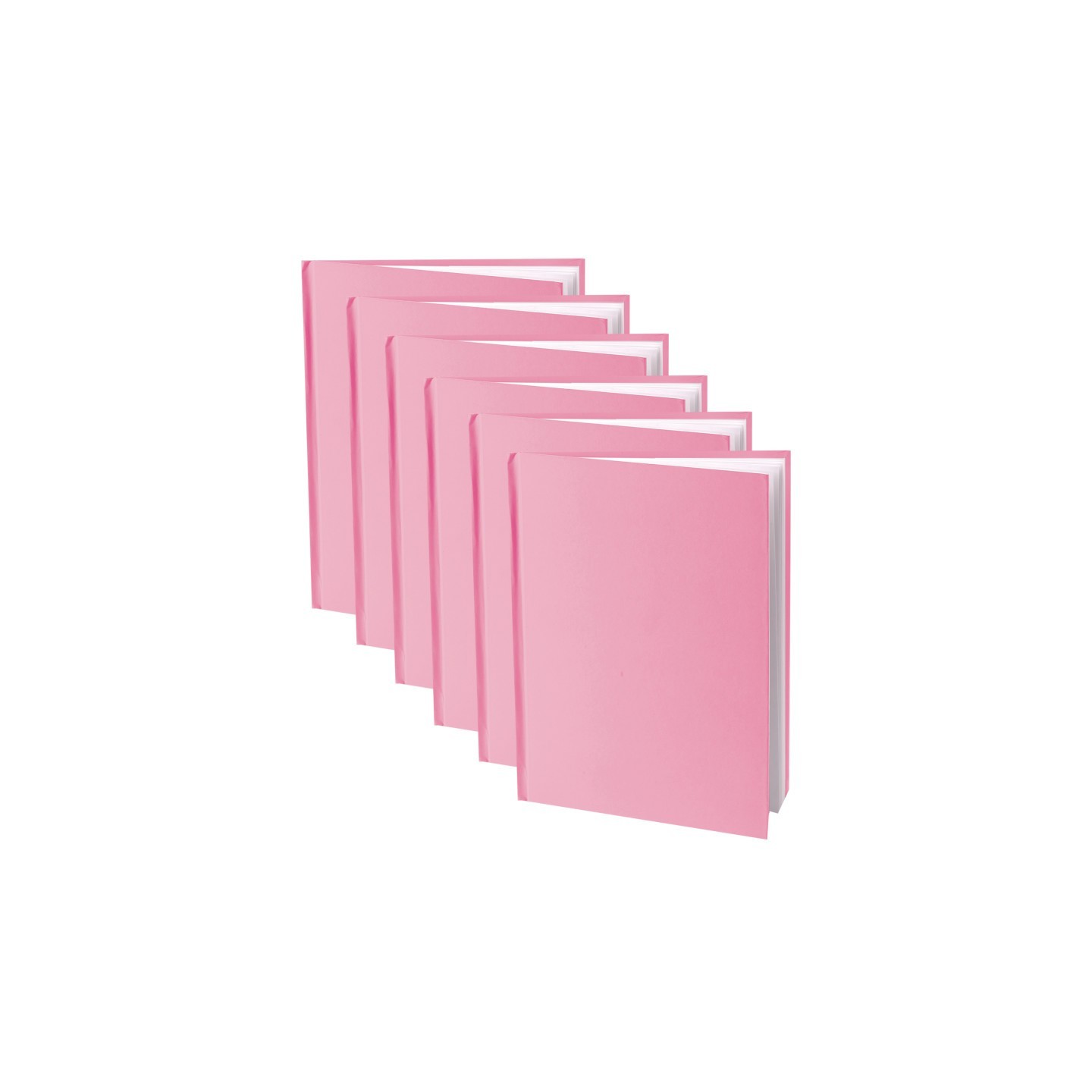 Young Authors Pink Hardcover Blank Book, White Pages, 11"H x 8-1/2"W Portrait, 14 Sheets/28 Pages, Pack of 6