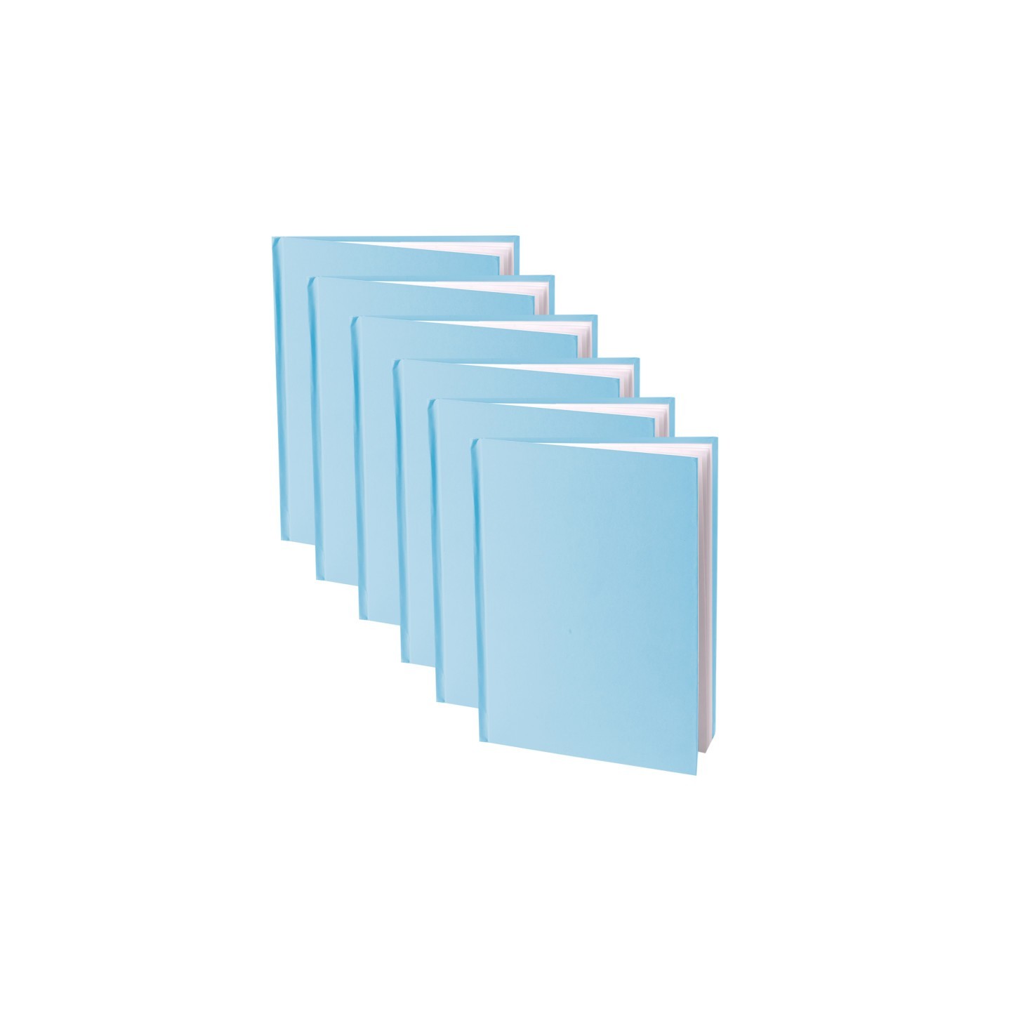 Young Authors Blue Hardcover Blank Book, White Pages, 11"H x 8-1/2"W Portrait, 14 Sheets/28 Pages, Pack of 6