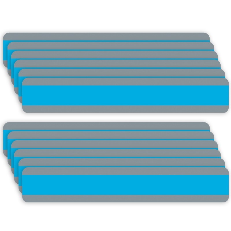 Ashley Productions® Double Wide Sentence Strip Reading Guide, 1-1/4" x 7-1/4", Blue, Pack of 12