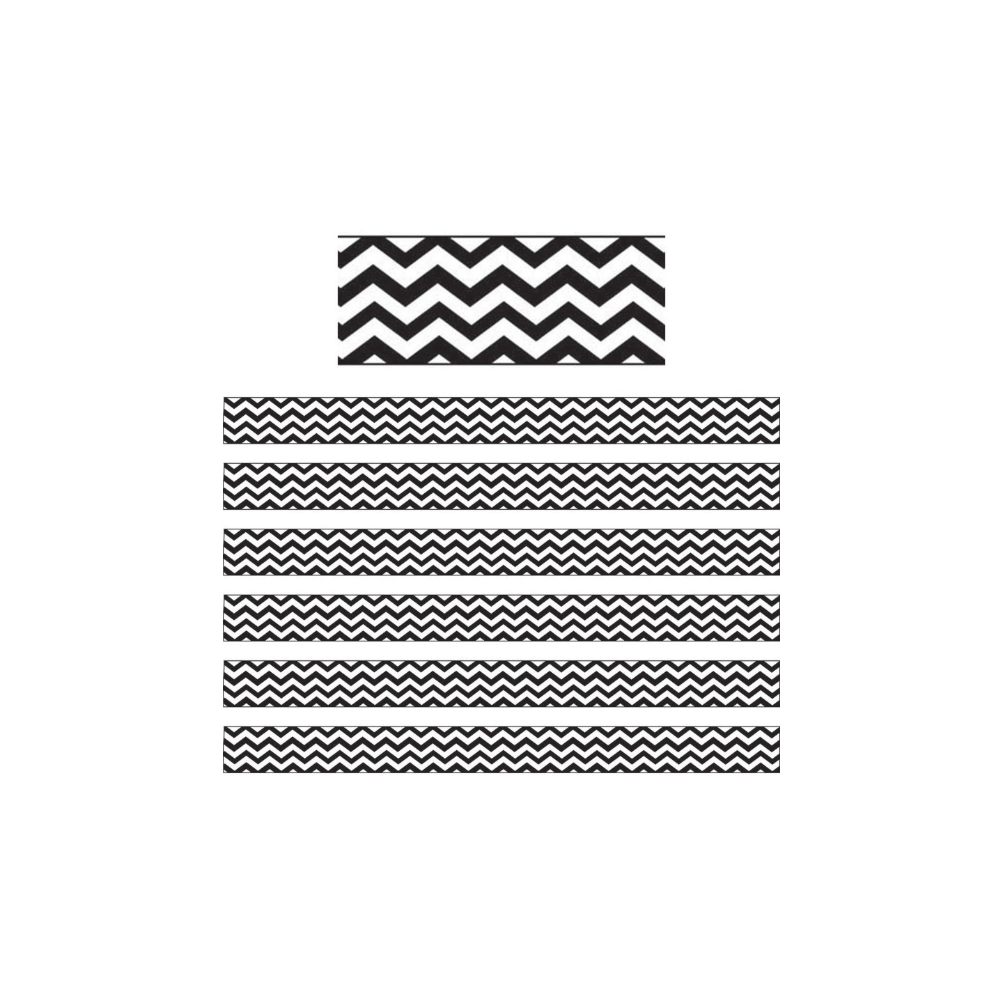 Ashley Productions® Magnetic Magi-Strips, Black Chevron, 12 Feet Per Pack, 6 Packs