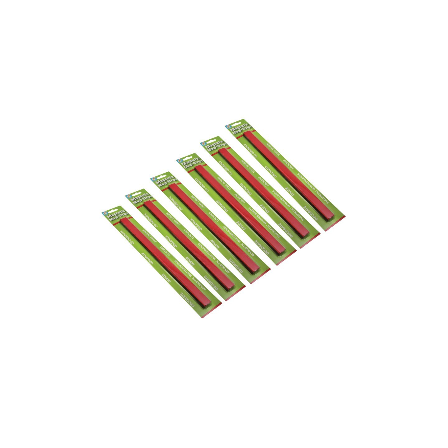 Ashley Productions® Magnetic Magi-Strips, Red, 12 Feet Per Pack, 6 Packs