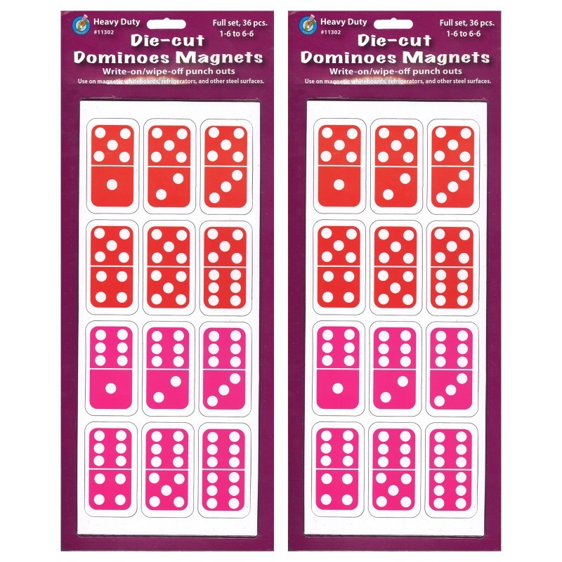Ashley Productions® Die-Cut Magnetic Dominoes, 36 Per Pack, 2 Packs