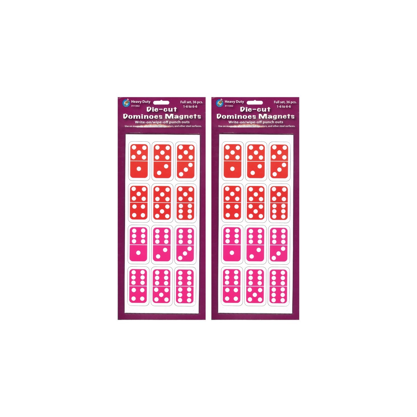 Ashley Productions® Die-Cut Magnetic Dominoes, 36 Per Pack, 2 Packs
