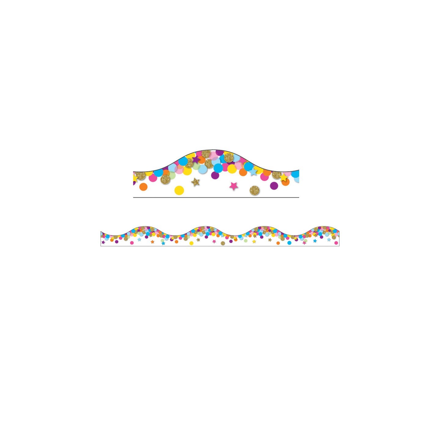 Ashley Productions® Magnetic Scallop Border, Confetti, 12'