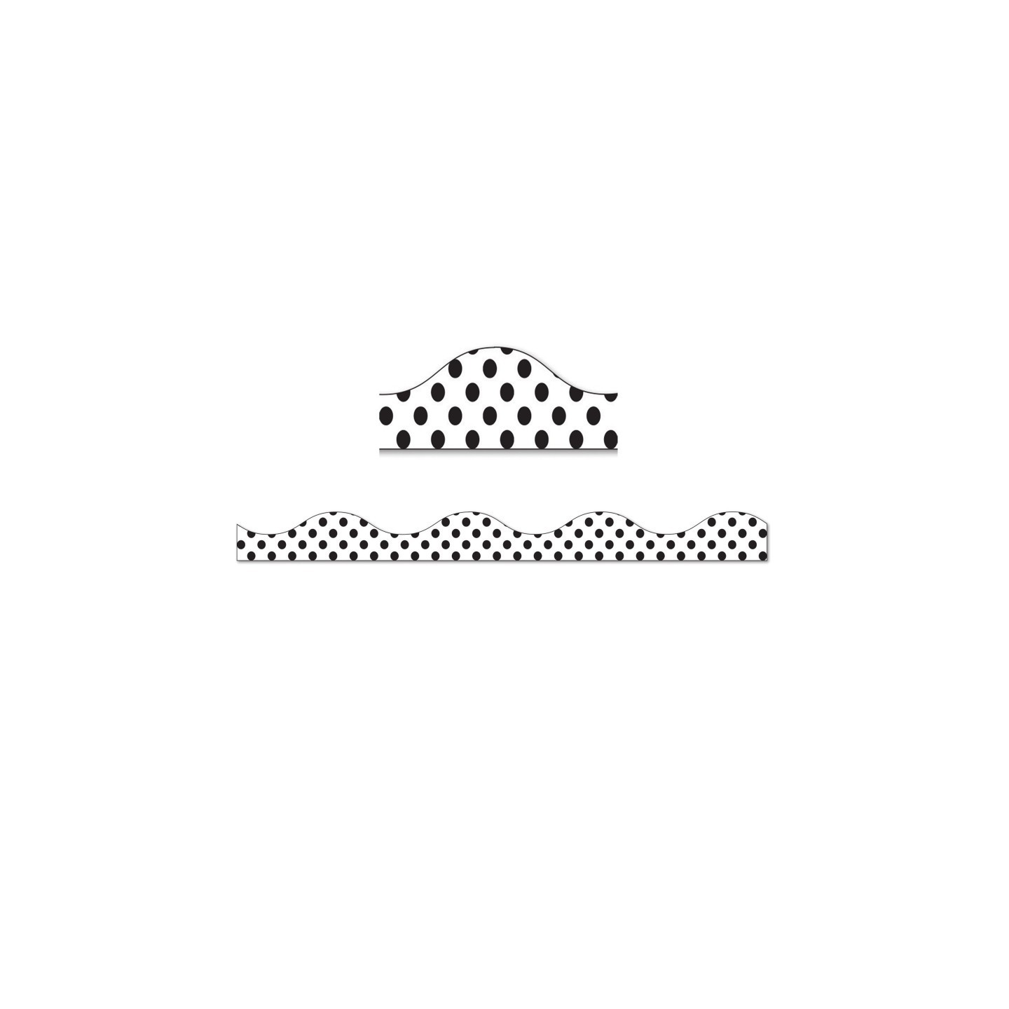 Ashley Productions® Magnetic Border, Large Black Polka Dots on White, 12'