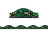 Ashley Productions® Magnetic Scallop Border, Greenery on Black, 12 Feet