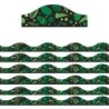 Ashley Productions® Magnetic Scallop Border, Greenery on Black, 12 Feet Per Pack, 6 Packs
