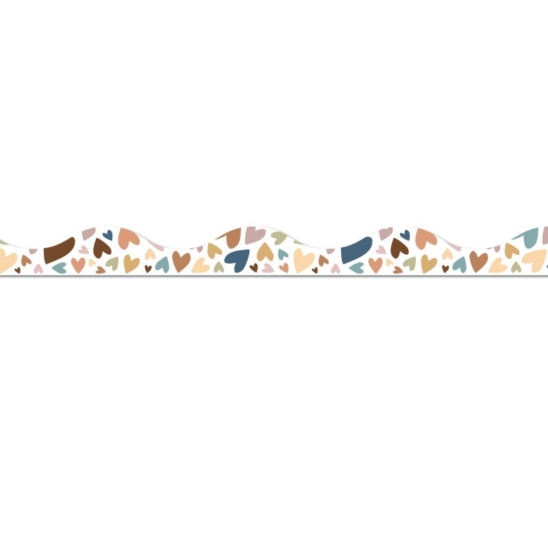 Ashley Productions® Magnetic Scallop Border, 12" x 1", Everyone Is Welcome Hearts, 12 Pieces