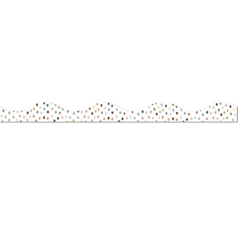Ashley Productions® Magnetic Scallop Border, 12" x 1", Everyone is Welcome Painted Dots, 12 Pieces
