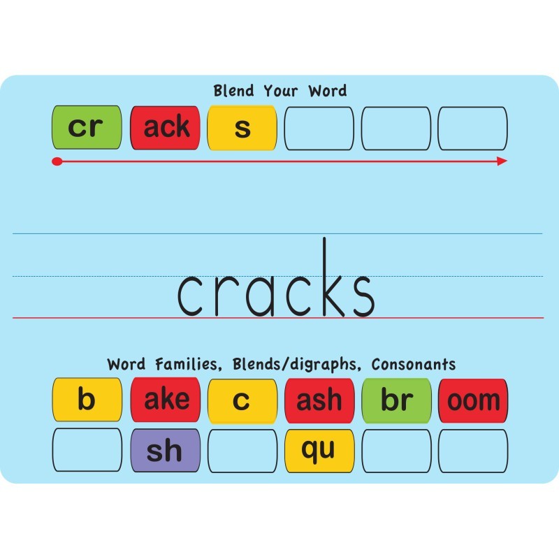 Smart Poly® Touch-Stik™ Phonics Tiles & Mat, Blending Board Set, 100 Tiles