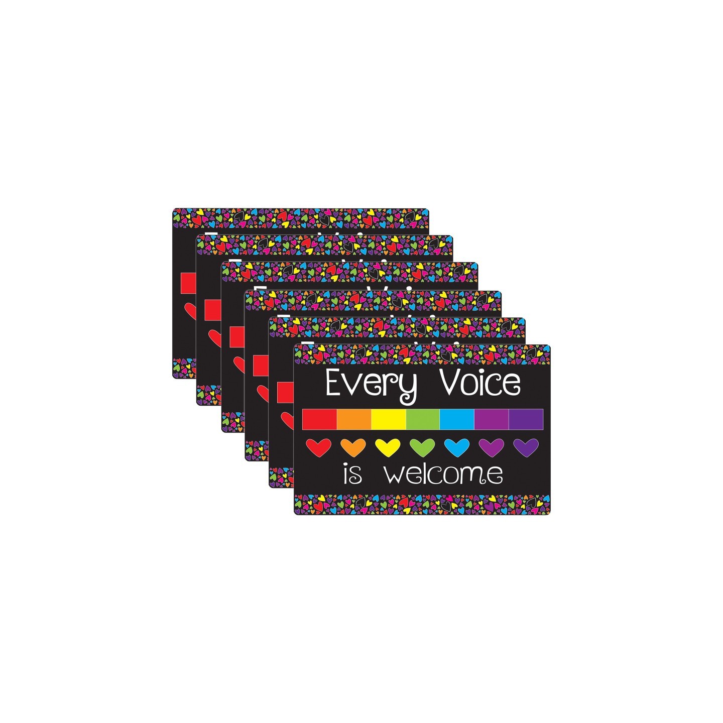 Smart Poly® Computer Mouse Pad, 8" x 10", Every Voice is Welcome Here, Pack of 6