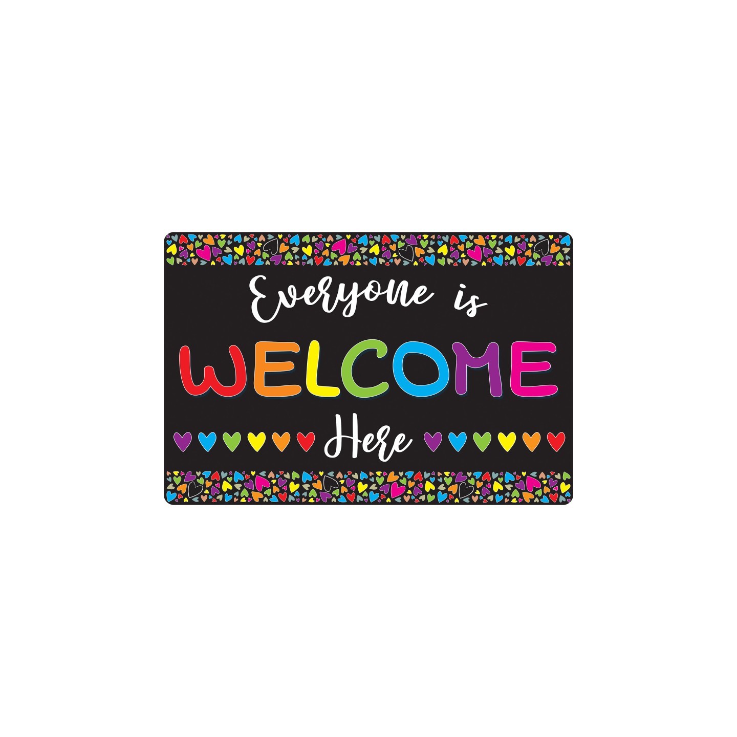 Smart Poly® Computer Mouse Pad, 8" x 10", Everyone is Welcome Here, Hearts