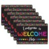 Smart Poly® Computer Mouse Pad, 8" x 10", Everyone is Welcome Here, Hearts, Pack of 6